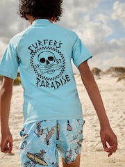 Light Blue Short Sleeve Rash Vest (1.5-16yrs) - Image 1 of 8