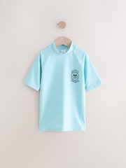 Light Blue Short Sleeve Rash Vest (1.5-16yrs) - Image 5 of 8