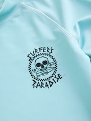 Light Blue Short Sleeve Rash Vest (1.5-16yrs) - Image 7 of 8