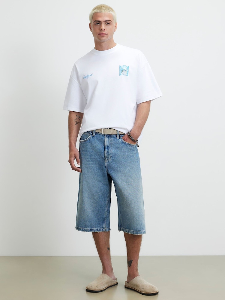 River Island White Oversized Santorini Scenic T-Shirt - Image 2 of 4