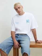 River Island White Oversized Santorini Scenic T-Shirt - Image 4 of 4