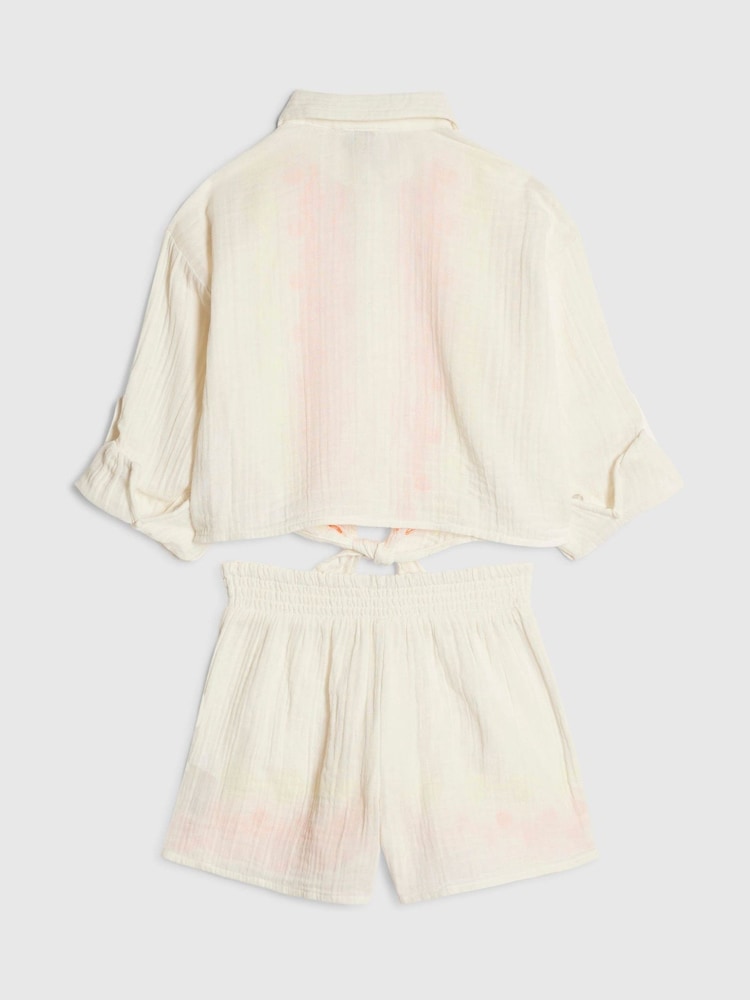 Cream - River Island Set aus besticktem Hemd und Kurzgröße - Bild 2 von 4 Cream - River Island Set aus besticktem Hemd und Kurzgröße - Bild 2 von 4