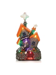 Premier Decorations Ltd 24cm BO Lit Musical Haunted House Flying Ghost LED Light - Image 1 of 1