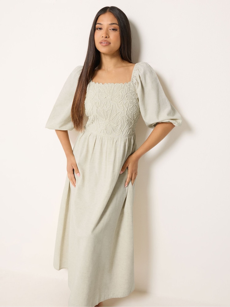 ナチュラル - M&Co Petite 3/4 Sleeve Cornelli Dress - 画像 2 / 6