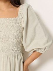 ナチュラル - M&Co Petite 3/4 Sleeve Cornelli Dress - 画像 4 / 6