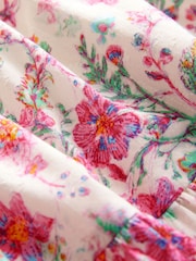 Pink Floral Shirred Angel Sleeve Dress (3mths-8yrs) - Image 7 of 8