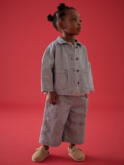 Blue Ticking Stripe 100% Cotton Shirt And Trousers Set (3mths-8yrs) - Image 1 of 9