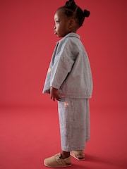 Blue Ticking Stripe 100% Cotton Shirt And Trousers Set (3mths-8yrs) - Image 3 of 9