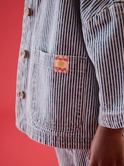 Blue Ticking Stripe 100% Cotton Shirt And Trousers Set (3mths-8yrs) - Image 4 of 9