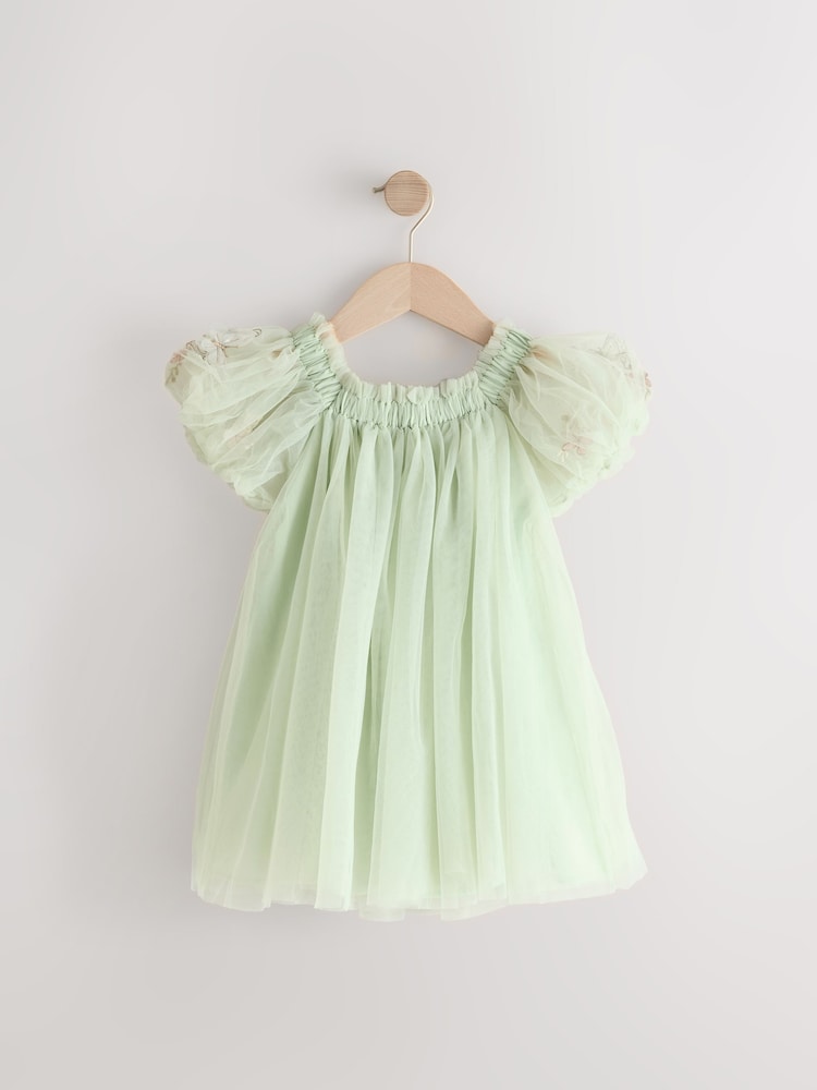 Soft Green Butterfly Mesh Dress (3mths-8yrs) - Image 5 of 8