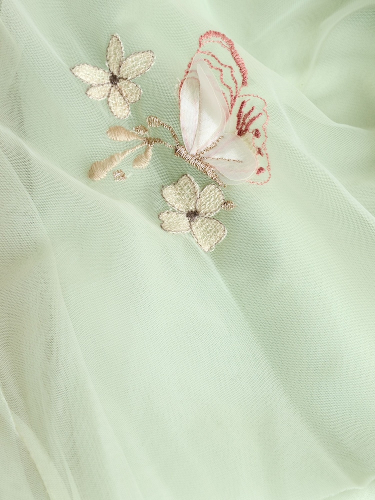 Soft Green Butterfly Mesh Dress (3mths-8yrs) - Image 7 of 8