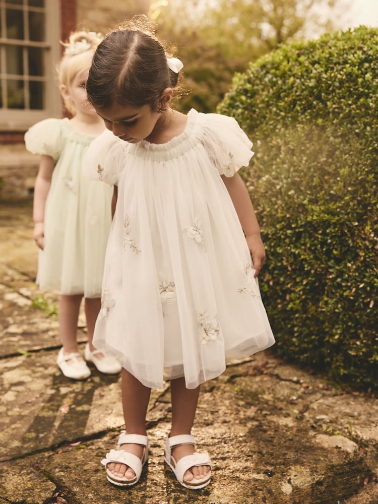 Marfil - Vestido de malla con mariposas (3meses-8años) - Imagen 1 de 9
