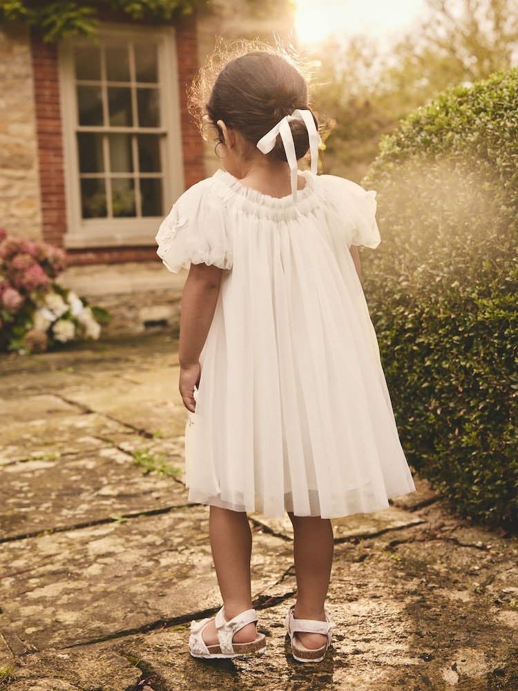 Ivory Butterfly Mesh Dress (3mths-8yrs) - Image 4 of 9