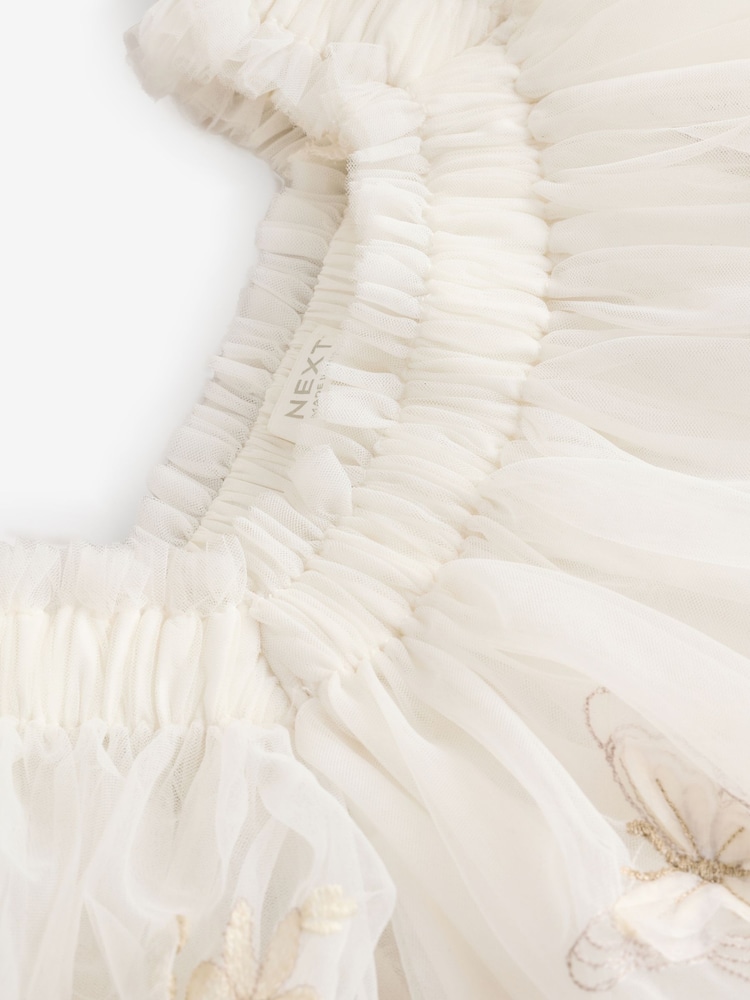 Marfil - Vestido de malla con mariposas (3meses-8años) - Imagen 9 de 9