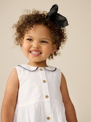 White Sleeveless Collar Summer Dress (3mths-10yrs) - Image 3 of 7