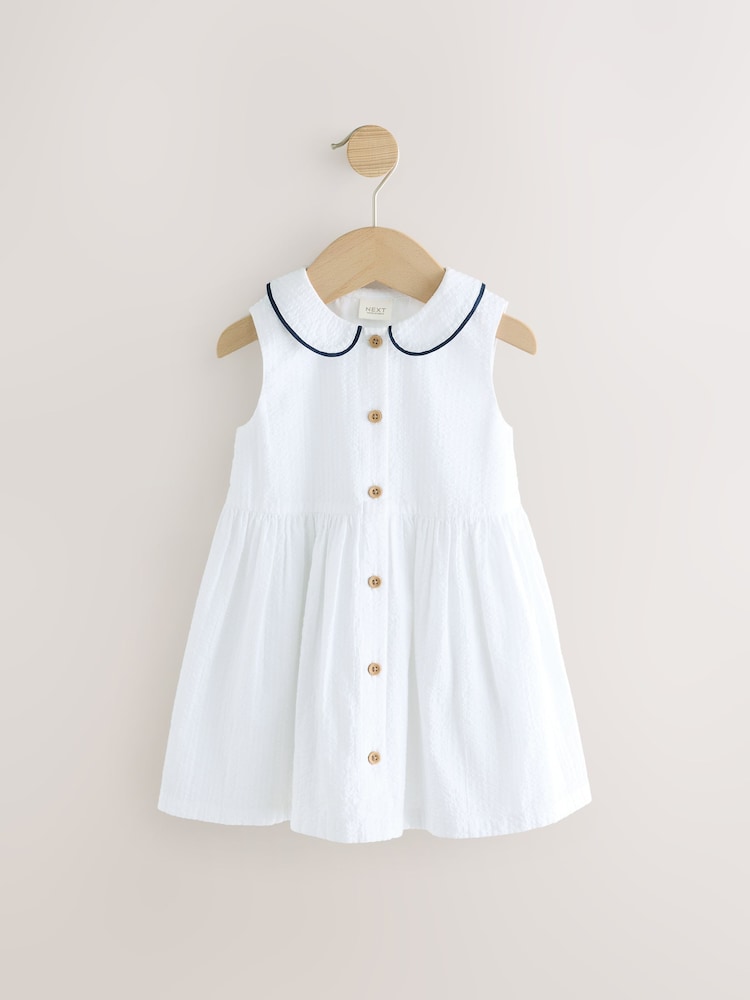 Buy White Sleeveless Collar Summer Dress (3mths-10yrs) from Next USA