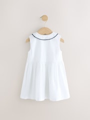 White Sleeveless Collar Summer Dress (3mths-10yrs) - Image 5 of 7