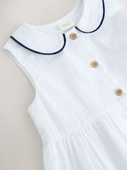 White Sleeveless Collar Summer Dress (3mths-10yrs) - Image 7 of 7