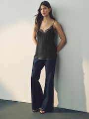 Black Lace Trim Cami Top - Image 2 of 7