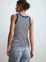 Navy / Navy and White Stripe High Neck Vests 2 Pack - Image 4 of 11
