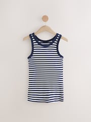 Navy / Navy and White Stripe High Neck Vests 2 Pack - Image 8 of 11