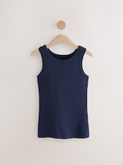 Navy / Navy and White Stripe High Neck Vests 2 Pack - Image 9 of 11