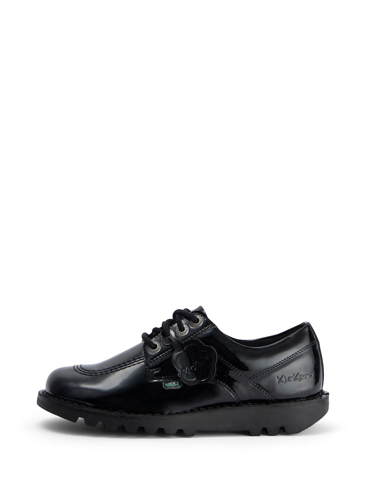 Kickers Kick Lo Vegan Patent Black Shoes - Image 2 of 6
