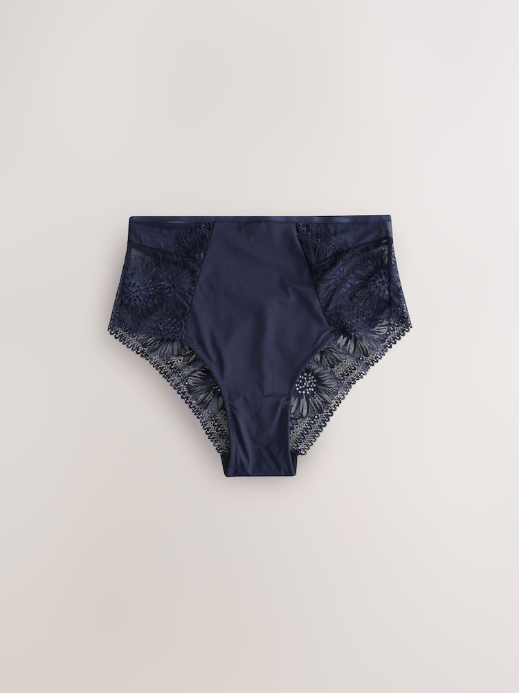 Orange/Cream/Marine - Culotte en dentelle Fleuri 3 Pack - Image 8 of 12