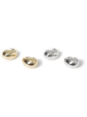 Aela Gold/Silver Tone Teardrop Earrings 2 Pack - Image 3 of 4