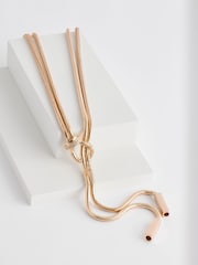 Aela Gold Tone Snake Effect Chain Necklace - Image 3 of 5