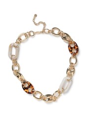 Aela Resin and Chain Collar Brown Necklace - Image 2 of 3