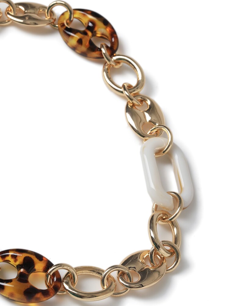 Aela Resin and Chain Collar Brown Necklace - Image 3 of 3