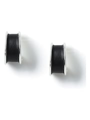 Aela Black/Silver Tone Hoop Earrings - Image 1 of 2