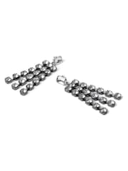 Aela Diamante Statement Drop Black Earrings - Image 4 of 4