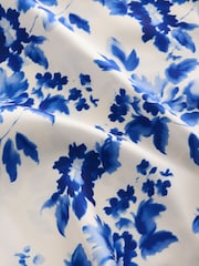 Blue Floral Print Lace Trim Strappy Cami Top - Image 7 of 8
