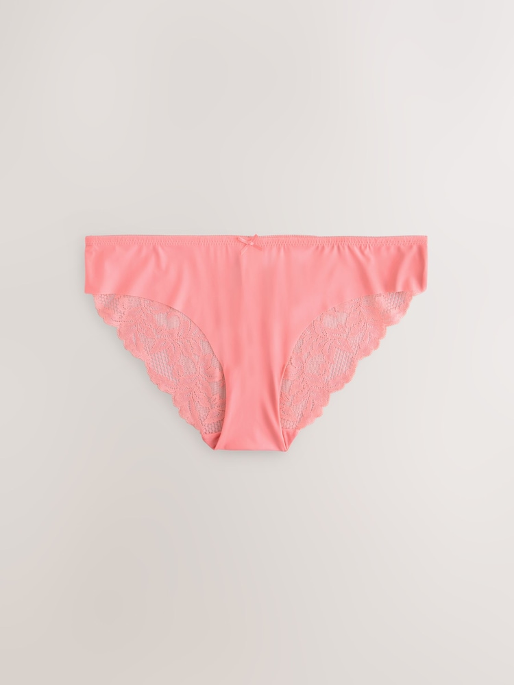 Corail rose/citron/Cream - Lot de 3 culottes sans VPL avec dos en dentelle - Image 11 of 16