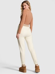 Victoria's Secret PINK White Shell Cuffed Knitted Joggers - Image 2 of 3