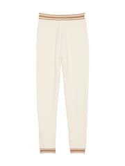 Victoria's Secret PINK White Shell Cuffed Knitted Joggers - Image 3 of 3