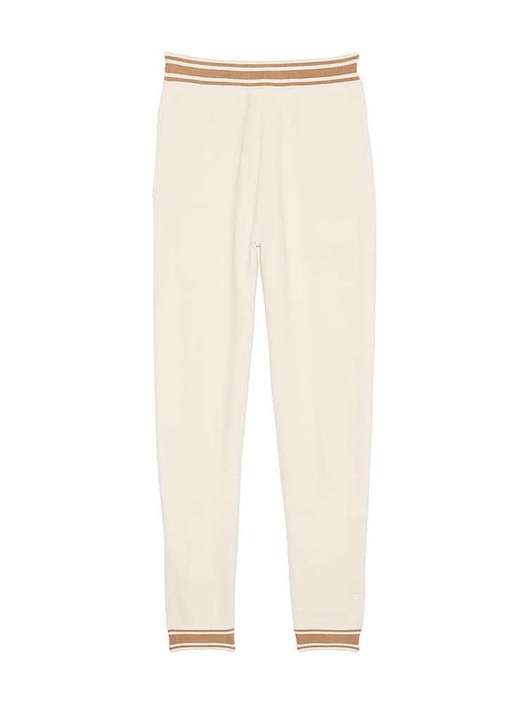 Victoria's Secret PINK White Shell Cuffed Knitted Joggers - Image 3 of 3