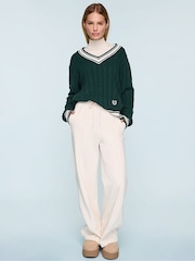 Victoria's Secret PINK White Shell Ribbed Mock Neck Long Sleeve T-Shirt - Image 4 of 4