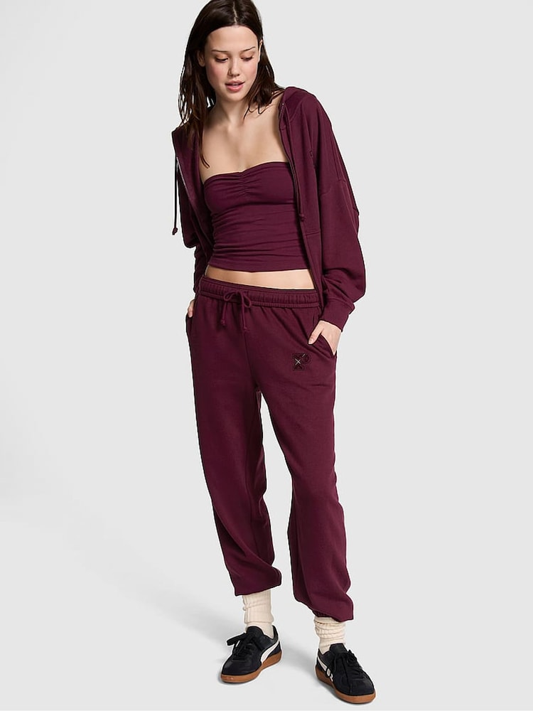 Victoria's Secret PINK Purple Rose Cuffed Fleece Joggers - Image 1 of 3