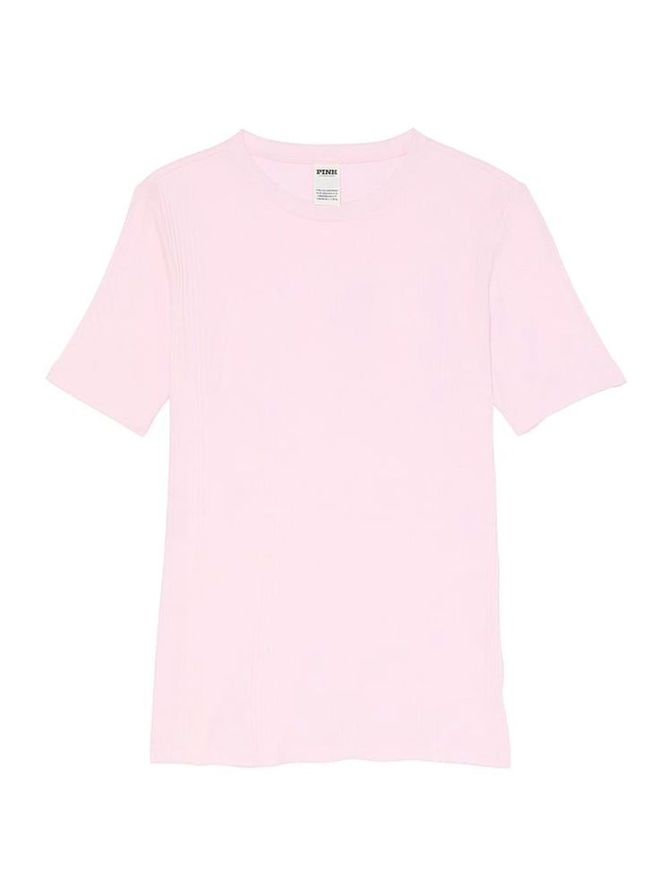 Victoria's Secret PINK Pink Tulip Ribbed Short Sleeve T-Shirt - Image 2 of 3