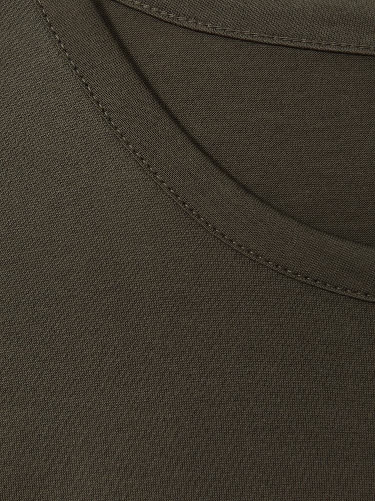 Reiss Dusty Olive Caspian Mercerised Crew Neck T-shirt - Image 5 of 5