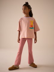 Rust Pink 1 Pack Rib Flare Leggings (3-16yrs) - Image 2 of 7