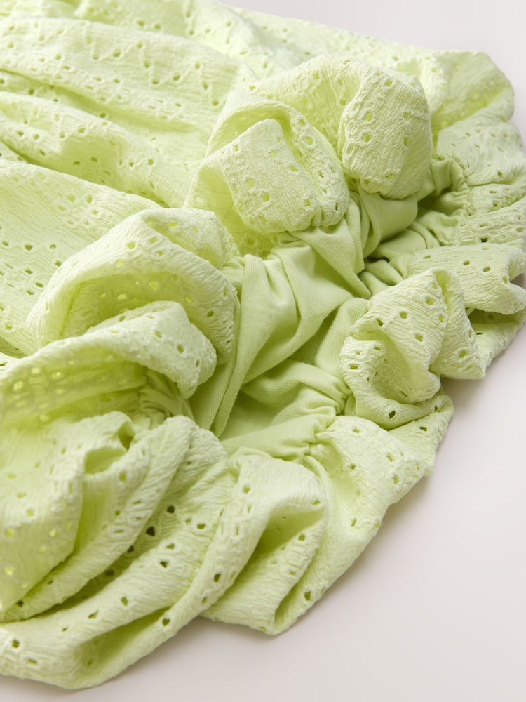 Lime Green Broderie Puffball Skirt (3-16yrs) - Image 4 of 4