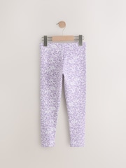 Lilac Purple Ditsy Flower Printed Leggings (3-16yrs) - Image 2 of 4