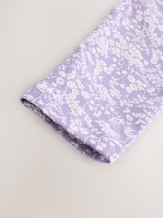 Lilac Purple Ditsy Flower Printed Leggings (3-16yrs) - Image 4 of 4