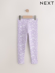 Lilac Purple Ditsy Flower Printed Leggings (3-16yrs) - Image 5 of 6