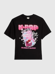River Island Black K Pop Soda Queen T-Shirt - Image 1 of 4