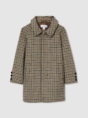 Reiss Brown Multi Region Wool-Blend Shephards Check Coat - Image 2 of 4
